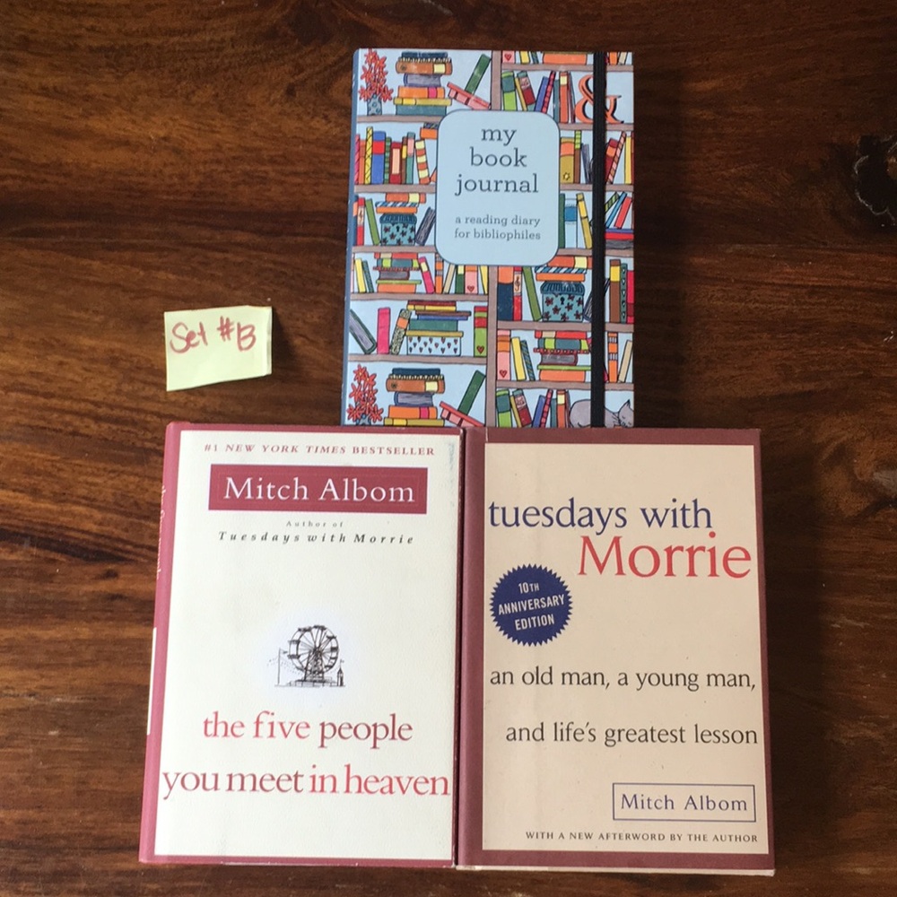 3 HC Books Gift Set - 2 Mitch Albom (Tuesdays with Morrie)+ 1 My Book Journal